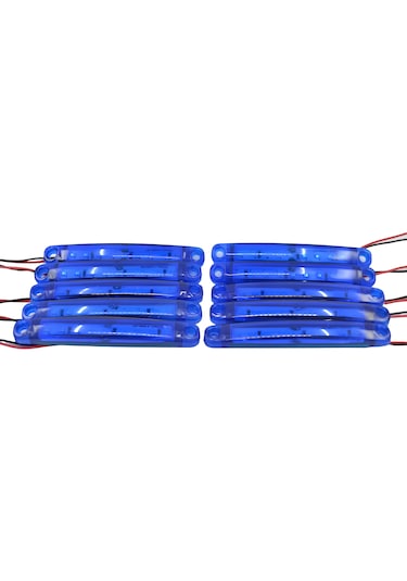 10 Adet Mavi Parmak Lamba 9 Led 12v 24v