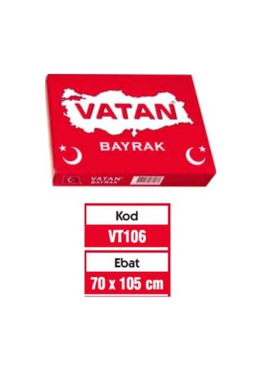 Vatan Türk Bayrağı Polyester Kumaş 70 x 105 CM