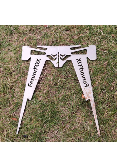 Katlanır Kamp Tencere Desteği Çapraz Stand Trivet Ocak Rafı Açık Hava Gümüş