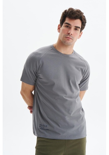 Arma Erkek Regular Fit Basic Reglan Kollu Süprem Bisiklet Yaka Tişört Y29344472202 Gri