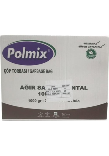 Polmix Ağır Hantal Çöp Torbası Siyah 120 x 150 CM