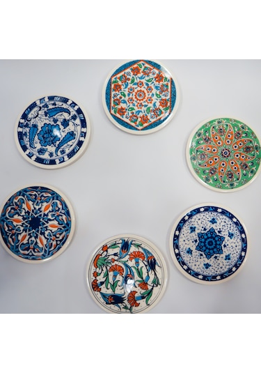 Seramik Çini Desenli Bardak   Altlığı