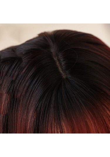 Cbtx Kadınlar İçin Gerçekçi Uzun Düz Saç Peruk Sentetik Elyaf Başlık, Stil: Kısa Soğuk Kahverengi 45cm