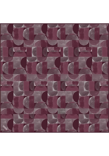 Poanes Denge Desenli Twill İpek Eşarp Açık Pembe - Pembe