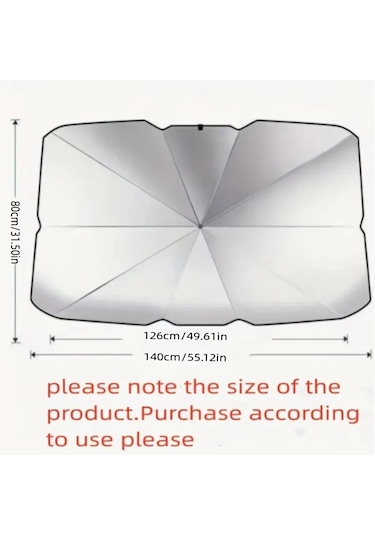 Goldenqian Araba Şemsiyesi Araba Ön Cam Siperliği Güneşlik Araba Güneş Bloğu İle Katlanır Güneş Koruyucu Güneşlik A-san-sunshade-1pc