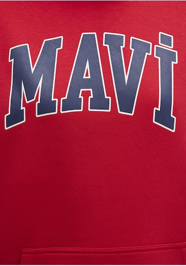 Mavi - Mavi Logo Baskılı Kırmızı Kapüşonlu Sweatshirt 1600361-820