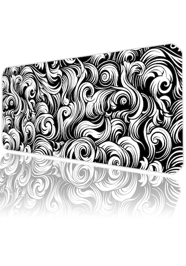 İlyuka Mousepad 70x30cm Büyük Boy Xl Mp367030 Blackwhite Abstract