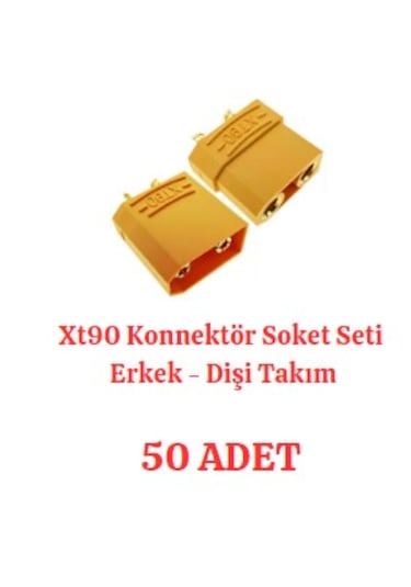 Xt90 Konnektör Soket Seti Erkek Dişi 50 Adet Takım