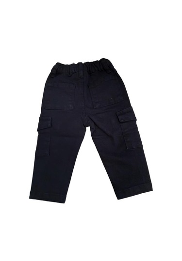 Erkek Bebek Cep Detaylı Kargo Pantolon-13592 Siyah