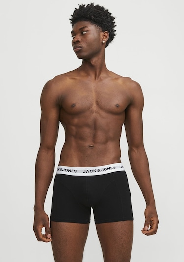 Jack & Jones Erkek Logolu Beli Lastikli 5'Li Boxer Paketi - Solid 12254366 - 1 Black