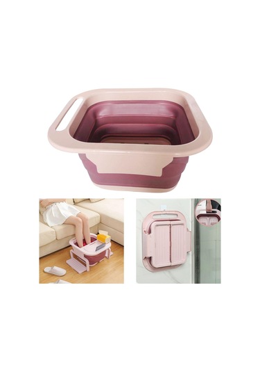 Homyl Masaj Silindirli Katlanabilir Ayak Banyo Küveti Pembe Pembe