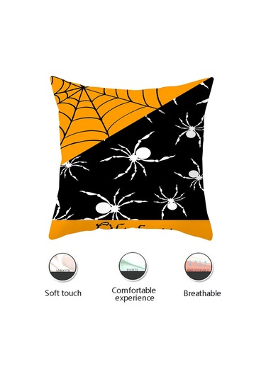 Kangvka Halloween Dekoratif Yastık Kılıfı - Kürke Derisi Kadife, 45x45cm, Yaban Mersini Desenli, Ev/kahve Dükkanı, Yastık İçi Hariç Tpr184-8 Diğer