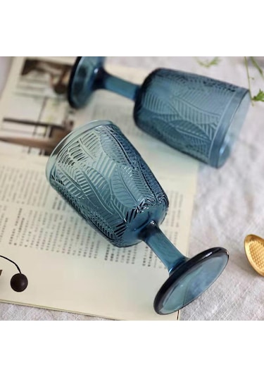 Suntek Şarap Kadehi Cam Şampanya Bardağı Yeni Eve Mavi Mavi