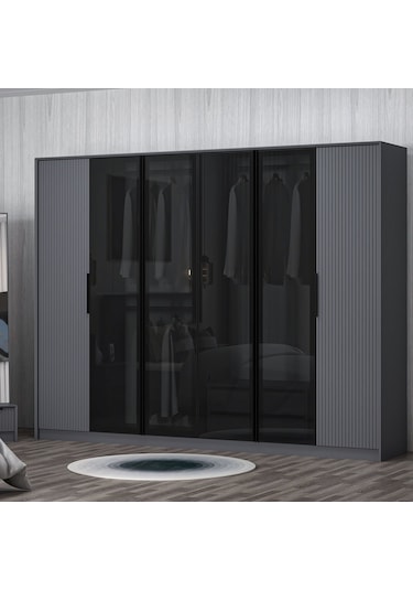 Kale Luxe 6 Kapaklı Gardrop - Antrasit