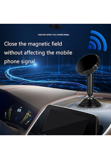 Sones Q7 Araba Ev Cep Telefonu Manyetik Braket Güçlü Manyetik Çift Bilyalı Gösterge Paneli Navigasyon Braketi Siyah
