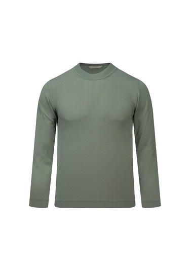 Hatemoğlu Yeşil Regular Fit Yarım Balıkçı Yaka Rayon Kazak 2977636 Yeşil