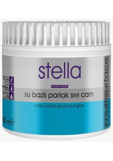 Stella Su Bazlı Sıvı Cam Parlak Boya Şeffaf 500 Ml