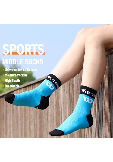 Gri Bisiklet Sürme Midcalf Çorap Bisiklet Bisiklet Çorapları Yumuşak Nefes Spor Çorapları Rahat Yüksek Gri