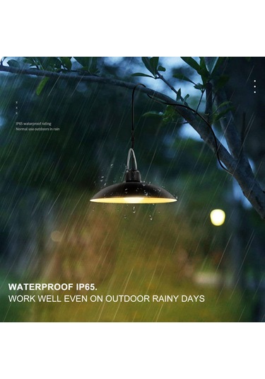Symbee Güneş Enerjili 16 Led Bahçe/evler Için Ip65 Su Geçirmez Vintage Lambası - 2 Aydınlatma Modu Parlak/alçak Islak Işık Siyah