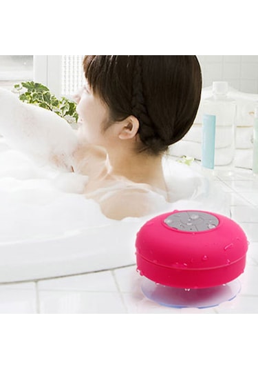 Hfambition Renkli Led Işıklı Ipx4 Suya Dayanıklı Bluetooth Hoparlör, Banyo İçin Güçlü Emici Hoparlör, Mor Kırmızı