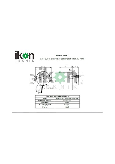 1 2 Rpm 6W Ac Senkron Motor 50 Ktyz Viyol Motor