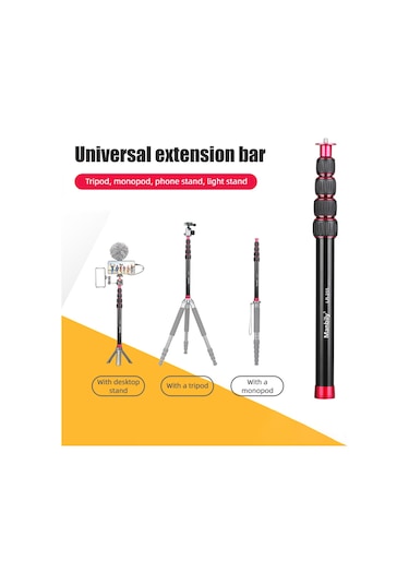 Kangvka Manbily Lr-255 Profesyonel Alüminyum Monopod Uzatma Çubuğu - 33.5-108cm Ayarlanabilir, 5kg Taşıma Kapasiteli Siyah