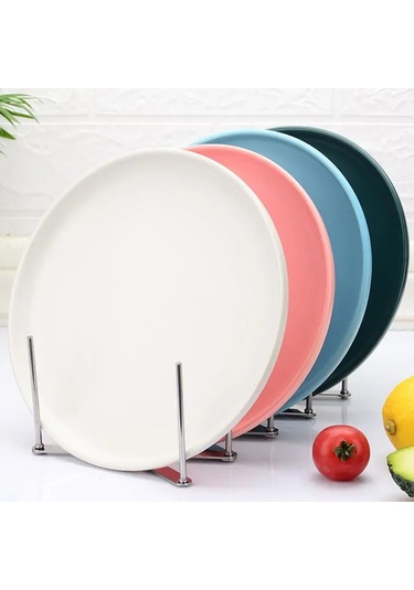 Xiyyadms Stainless Steel Çok Amaçlı Genişletilebilir Tabak Rafı - 7 Katlı, Ayarlanabilir Bölmeli, Mutfak Tabak-lid-yemek Tabağı Organizatörü Gümüş