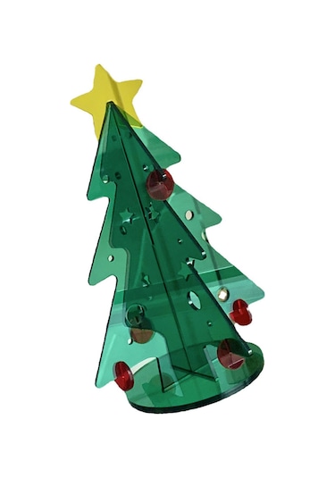 Kosona Minik Akrilik Noel Ağacı Seti - Ev Dekorasyonu, Kreatif Dıy, Yeniden Kullanılabilir, Noel Hediyesi