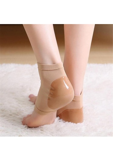 Silikon Topuk Nemlendirici Çorap Açık Gri