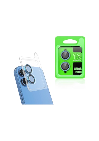Subutu Apple Uyumlu iPhone 16 Cl-07 Kamera Lens Koruyucu-mavi Açık Mavi Açık