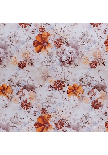 Turuncu Dokuma Dijital Baskılı Kadife Şönil