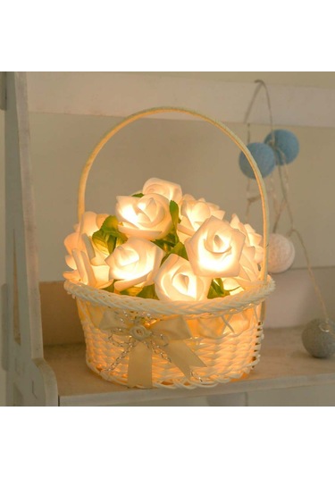 Sones Gül Çiçek Pille Çalışan Peri Işıkları Düğün Ev Doğum Günü Partisi Çelenk Dekoru Dize Lamba Sıcak Beyaz Diğer