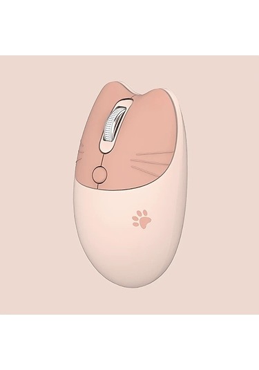 Besthome1 Kedi Karikatür Baskılı Kablosuz Sessiz Fare Kahve Renkli Uzaktan Kullanılabilir Mouse Diğer