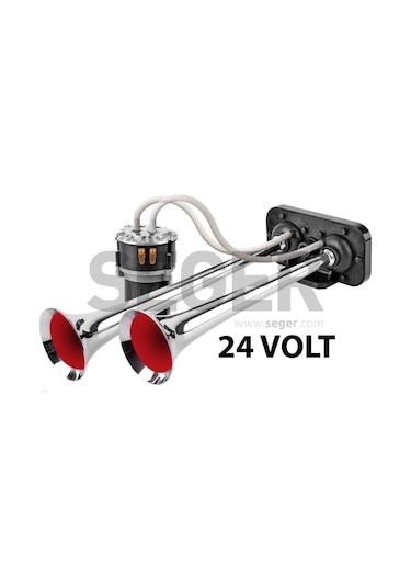 Seger Fala Fala Kompresörlü Havalı Korna 24 Volt Krom
