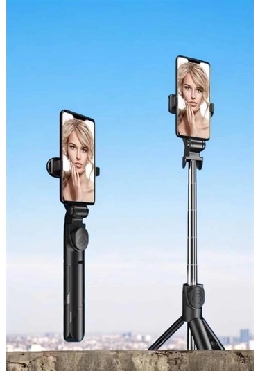 Bfs Tripod Kablosuz Bluetooth Bağlantılı Selfie Çubuğu 360 Derece Dönebilen