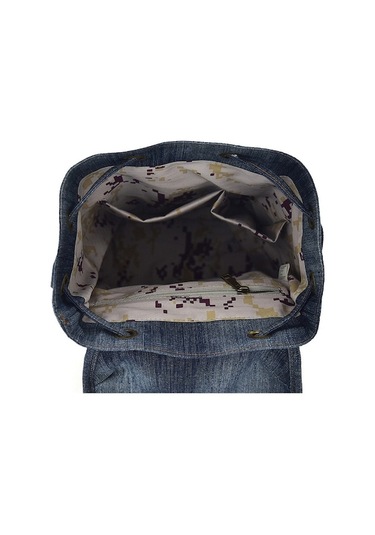 Maoyaya D9006 Multifunctional Denim Backpack 001, Pratik Tasarım Mavi