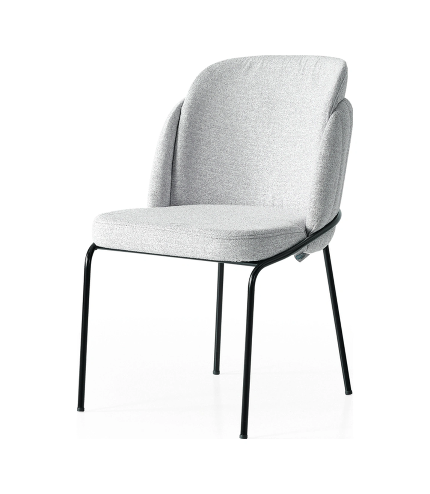 Dengema Rio Alp S26 Sandalye Gri Kumaş, Siyah Metal Ayak Gri - Siyah Ayak