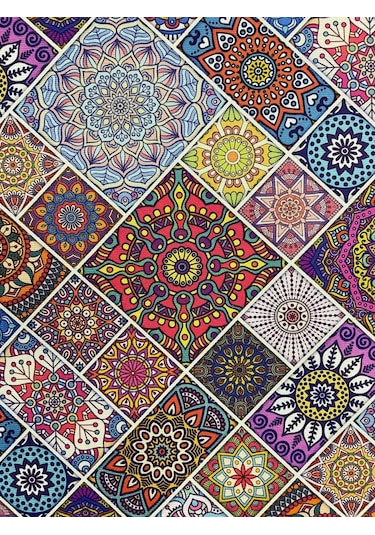 Enesar Home Patchwork Desen Dijital Baski Döşemelik Kumaş 100 x 140 cm