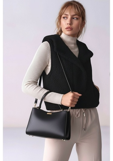 Kadın Önü Çıtçıtlı Kapüşonlu Yan Cepli Tasarım Yaka Spor Şık Crop Peluş Yelek Mavi