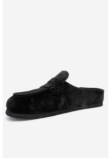 Prıva Siyah Süet Hakiki Deri Kadın Terlik Siyah