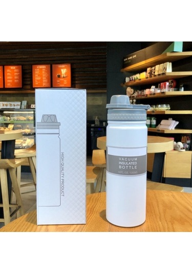 Lixiaqu01 530 Ml Tyeso Termos Paslanmaz Çelik Termos Yalıtımlı Beyaz