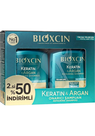 Keratin Ve Argan Onarıcı Şampuan 300 Ml 2 Li Avantaj Paket