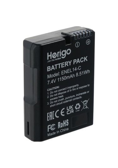 Herigo En-el14-c 1150mah Type-c Şarjlı Batarya En-el14 Uyumlu