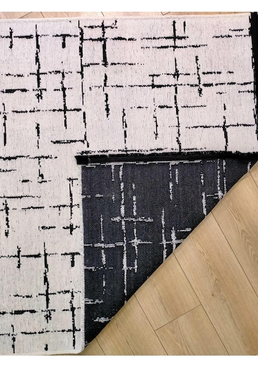 Çam Halı Bodrum Bdr 121 Beyaz Özel Latex Kaymaz Tabanlı Kilim
