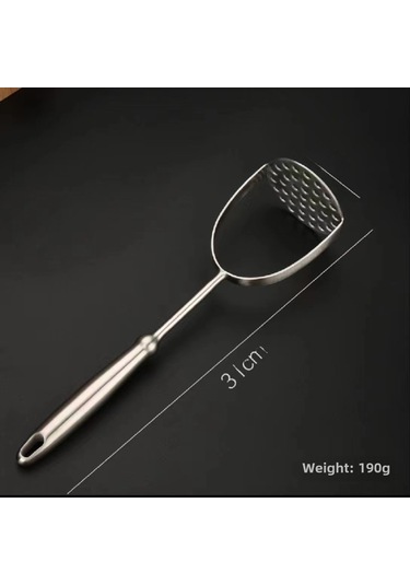 Hombey 304 Paslanmaz Çelik Ev Ofis Mutfak Patates Muz Sarımsak Ezici Halka Tipi Multifonksiyonel Gümüş Rengi