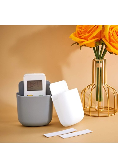 Yaozixa Duvar Takılı Plastik Uyumlu Tv Klima Kumanda Saklama Kutusu - Dayanıklı Pp Malzeme, Pratik Montajlı Depolama Koyu Mavi - Gri