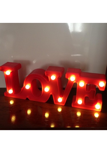 Love Temalı Lamba Çok Renkli