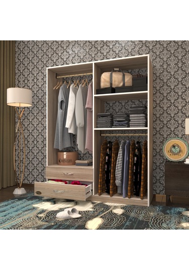 Kenzlife giysi dolabı şemsettin 175*120*40 crd gardırop 2 çekmeceli