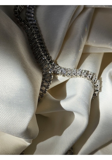 Su Yolu Baget Model Silver Gümüş Renkli Çelik Kolye Gümüş