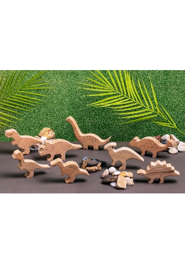 Dinozor Ahşap Oyuncak Seti 8 Parça